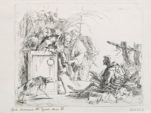 死亡時の訪問。カプリチョスシリーズから、18世紀の半ば。 作： Giambattista Tiepolo