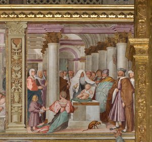 中央身廊、北側第5スパン、神殿でのプレゼンテーション、ジャン・フランチェスコ・ベンボ 作： Gian Francesco Bembo