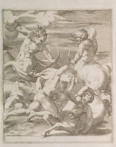 ヘラクレスとケンタウロスの間の戦い、1527年 作： Gian Jacopo Caraglio