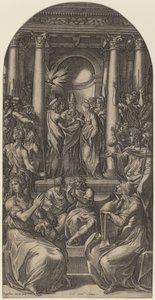 聖母の結婚 作： Gian Jacopo Caraglio after Parmigianino