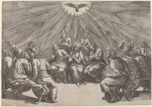 ペンテコステ 作： Gian Jacopo Caraglio after Raphael