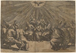 ペンテコステ 作： Gian Jacopo Caraglio after Raphael