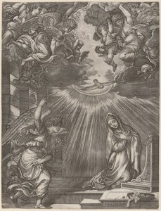 受胎告知 作： Gian Jacopo Caraglio after Titian
