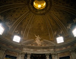 キリナルの聖アンデレ教会、建築家ジャン・ロレンツォ・ベルニーニ（1598-1680）、イタリア・ローマ、内部ドーム
