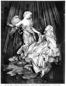 聖テレサのエクスタシー（大理石）（モノクロ写真 作： Gian Lorenzo Bernini