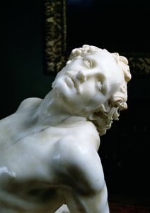 聖ローレンスの殉教、聖人の頭の詳細、106230の1613大理石の詳細