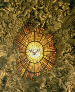 セントピーターの椅子、後ろのステンドグラスの窓のディテール、1665のディテール158488 作： Gian Lorenzo Bernini