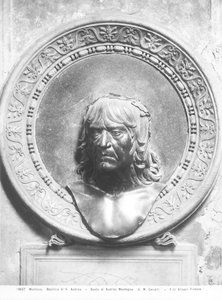 アンドレア・マンテーニャ（1431-1506）の胸像（ブロンズ）（白黒写真 作： Gian Marco Cavalli