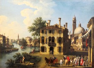 18世紀後半、ドロ近郊のブレンタの景色 作： Gianbattista Cimaroli