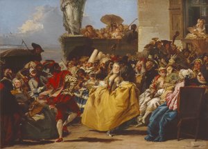 ミヌエットまたはカーニバルシーン（キャンバスに油彩） 作： Giovanni Domenico Tiepolo