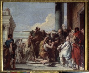 放蕩息子の帰還（放蕩息子の帰還）。 ジャンドメニコ・ティエポロ (1727-1804) の絵画。 キャンバスに油彩、49 x 59 cm