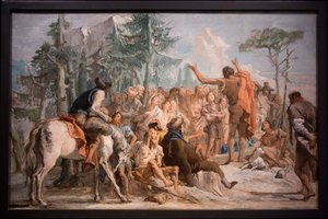 バプテスマの聖ヨハネが群衆に向かって説教する様子 作： Giovanni Domenico Tiepolo