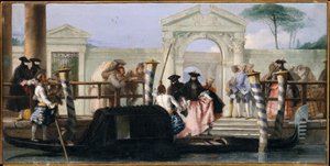 ゴンドラの出発」（油彩・キャンバス 作： Giovanni Domenico Tiepolo