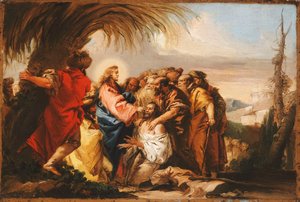 盲人を癒すキリスト、1751年 作： Giovanni Domenico Tiepolo
