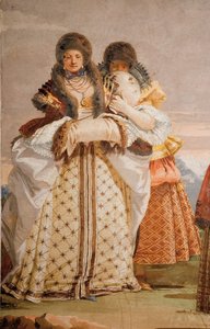 フォレステリアのゴシックパビリオンの部屋からの冬の散歩、1757年の詳細