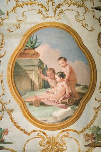 フォレステリア（ゲストハウス）のプッティルームのフレスコ画1757 作： Giovanni Domenico Tiepolo