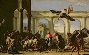 1759年頃、ベセスダのプールで麻痺者を癒されたイエス 作： Giovanni Domenico Tiepolo