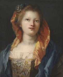 女性の肖像、1762-70 作： Giovanni Domenico Tiepolo