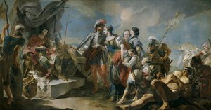 アウレリアヌス帝の前のゼノビア女王、1717年 作： Giovanni Domenico Tiepolo