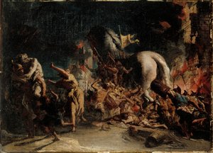 トロイの包囲、1760年頃。 作： Giovanni Domenico Tiepolo