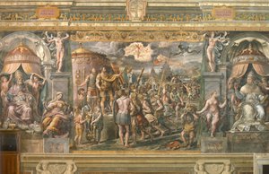 コンスタンティヌス帝への十字架の出現、1517年から1524年 作： Gianfrancesco Penni