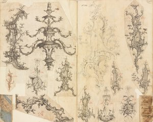 ワーキングデザインのスクラップブック、ca。 1760年。 作： Gideon Saint