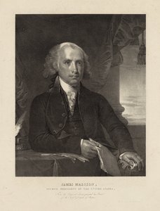ジェームズ・マディソン（第4代アメリカ合衆国大統領）1828年頃（リトグラフ 作： Gilbert (after) Stuart