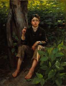最初の一服 1878年 （油彩・キャンバス） 作： Gilbert Gaul