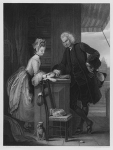 ヨリックとグリゼット（バーノンギャラリーの絵より）（エングレーヴィング 作： Gilbert Stuart (after) Newton