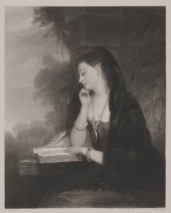 The Pensive（アクアチント 作： Gilbert Stuart Newton
