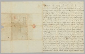 奴隷貿易に関するジャイルズ・サンダースからサミュエル・フォックスへの手紙、1847 年 3 月 9 日。