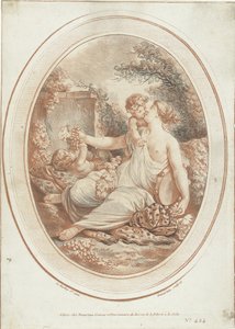 ニンフと 2 つの putti を持つ Bacchanal