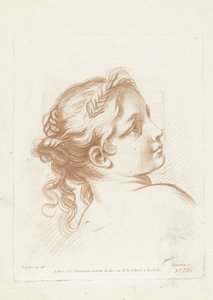 若い女性のバスト Tete de jeune fille 作： Gilles Demarteau