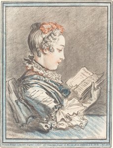 エロイーズとアベラールを読む少女、1770年。 作： Gilles Demarteau