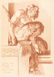 サテュロス 作： Gilles Demarteau the Elder after René Michel Slodtz after Annibale Carracci