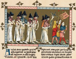 1349年、ドールニクのフラゲラント（十字架の兄弟）（リトグラフ 作： ジル・ル・ムイシット