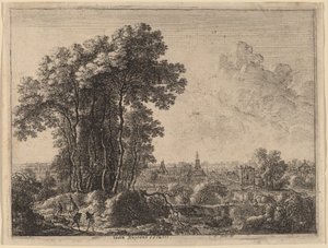 騎手と三人の旅人のいる風景 作： Gilles Neyts