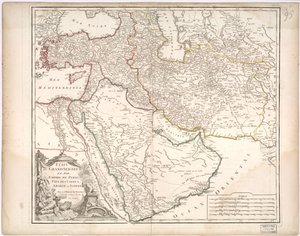 アジアのグランド セニョールの州 - ペルシャ帝国、ウスベクの国、アラビア、エジプト 作： Gilles Robert De Vaugondy