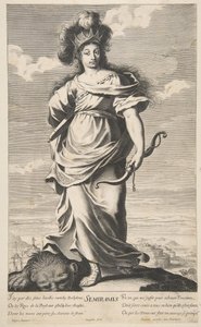 セミラミス、カリフォルニア州。 1639-40。 クリエイター：ジル・ルスレ、アブラハム・ボッセ。 作： Gilles Rousselet and Abraham Bosse