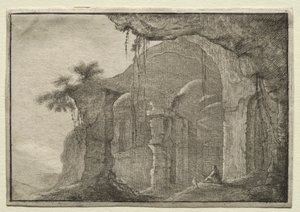 円形劇場の遺跡。 作： Gillis Neyts
