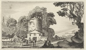 塔のある風景 12の人物のある風景（シリーズタイトル） 作： Gillis van Scheyndel (I)