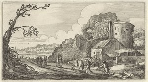 旅人のいる風景 12 の風景図 (オブジェクトのタイトル) 作： Gillis van Scheyndel (I)