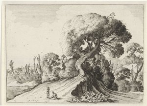 大きな木の前に二人の男 七景（連載タイトル） 作： Gillis van Scheyndel (I)