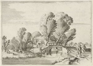 運河での 2 人のハイカー 七景（連載タイトル） 作： Gillis van Scheyndel (I)