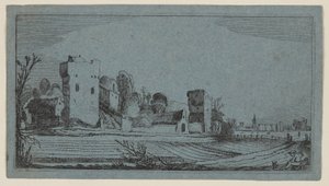 廃墟が農場に変わる前の畑（『人物と12の風景』より 作： Gillis van Scheyndel