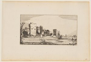 廃墟が農場に変わる前の畑（『人物と12の風景』より 作： Gillis van Scheyndel