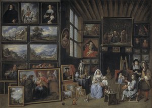 アーティストが女性と少女を描いている絵画ギャラリー。 絵画芸術の寓意 作： Gillis van Tilborgh
