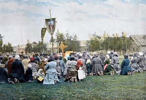 ロシアの村の宗教的行列、c1890