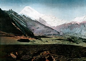 カズベク山、コーカサス、c1890 作： Gillot