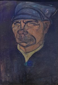 漁師の頭、ブラーノ島の漁師 作： Gino Rossi